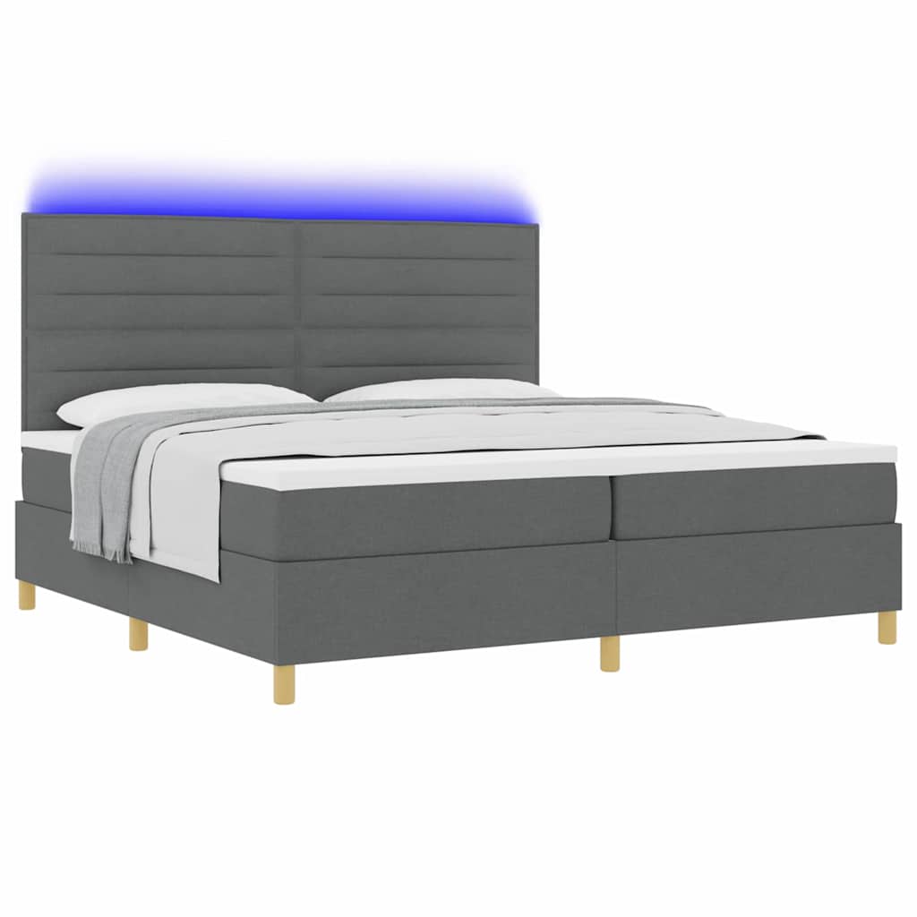 Boxspringbett mit Matratze Dunkelgrau 200 x 200 cm Stoff