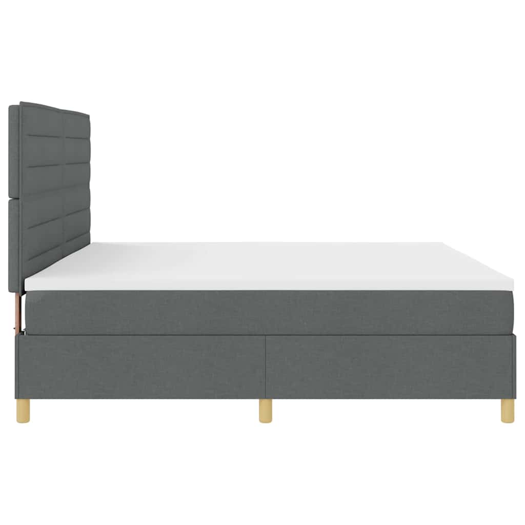 Boxspringbett mit Matratze Dunkelgrau 200 x 200 cm Stoff
