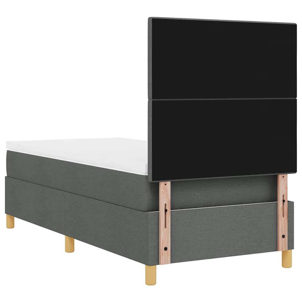 Boxspringbett mit Matratze Dunkelgrau 80 x 200 cm Stoff
