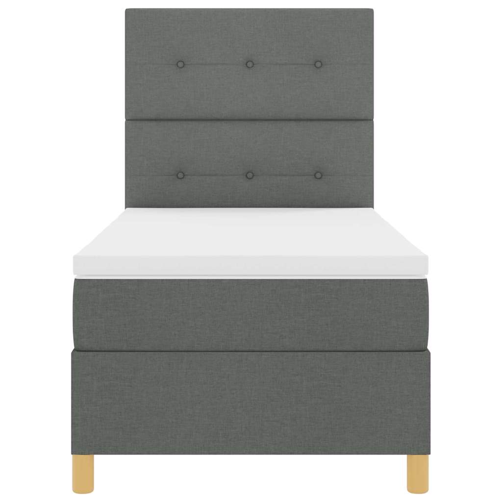 Boxspringbett mit Matratze Dunkelgrau 80 x 200 cm Stoff