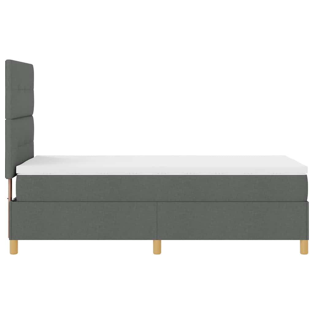 Boxspringbett mit Matratze Dunkelgrau 80 x 200 cm Stoff