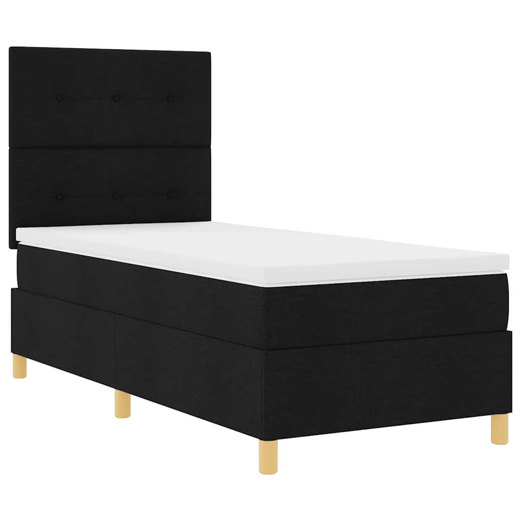 Boxspringbett mit Matratze Schwarz 80 x 200 cm Stoff