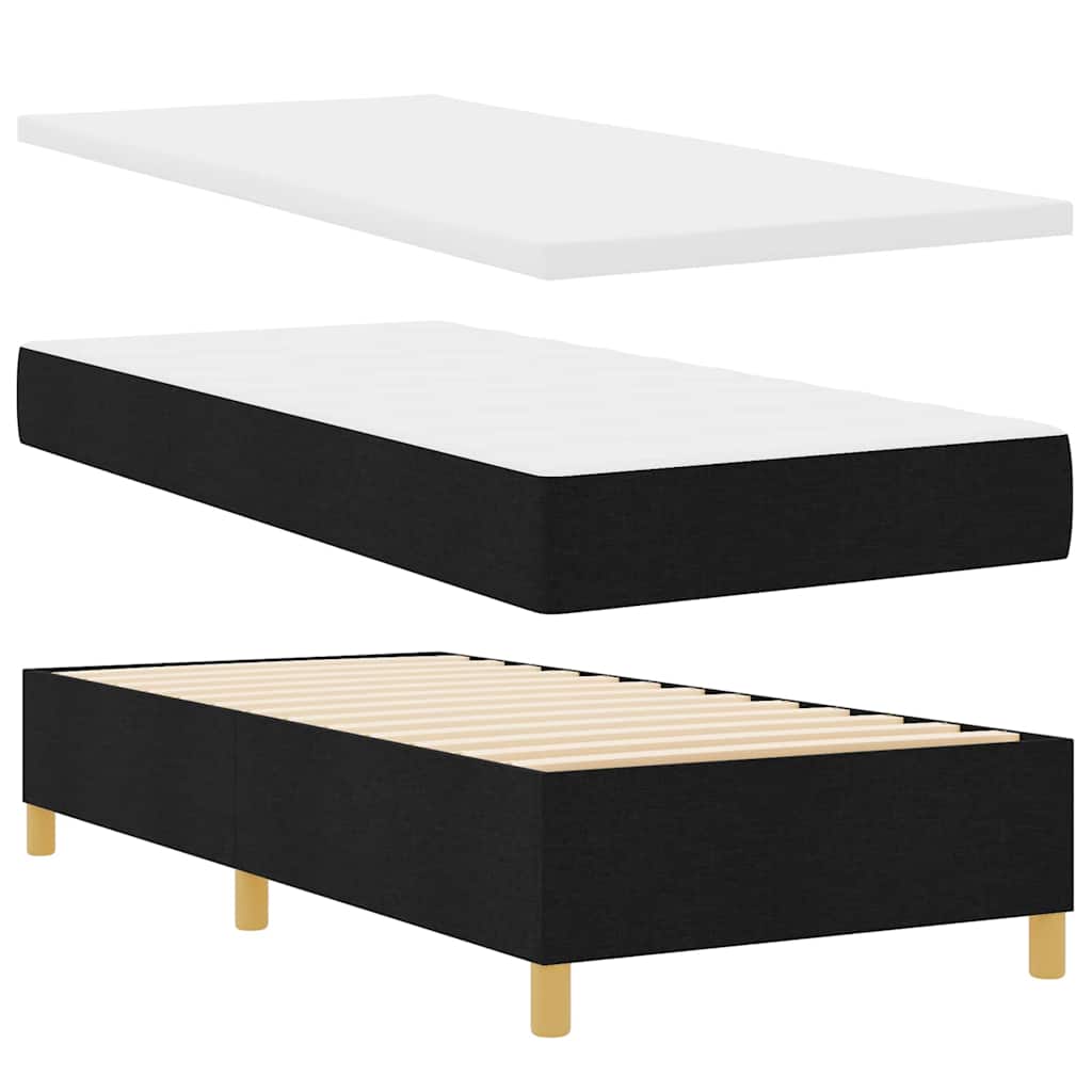 Boxspringbett mit Matratze Schwarz 80 x 200 cm Stoff