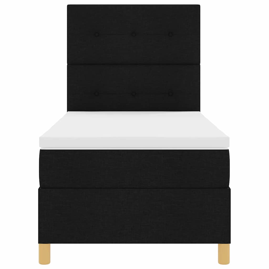 Boxspringbett mit Matratze Schwarz 80 x 200 cm Stoff