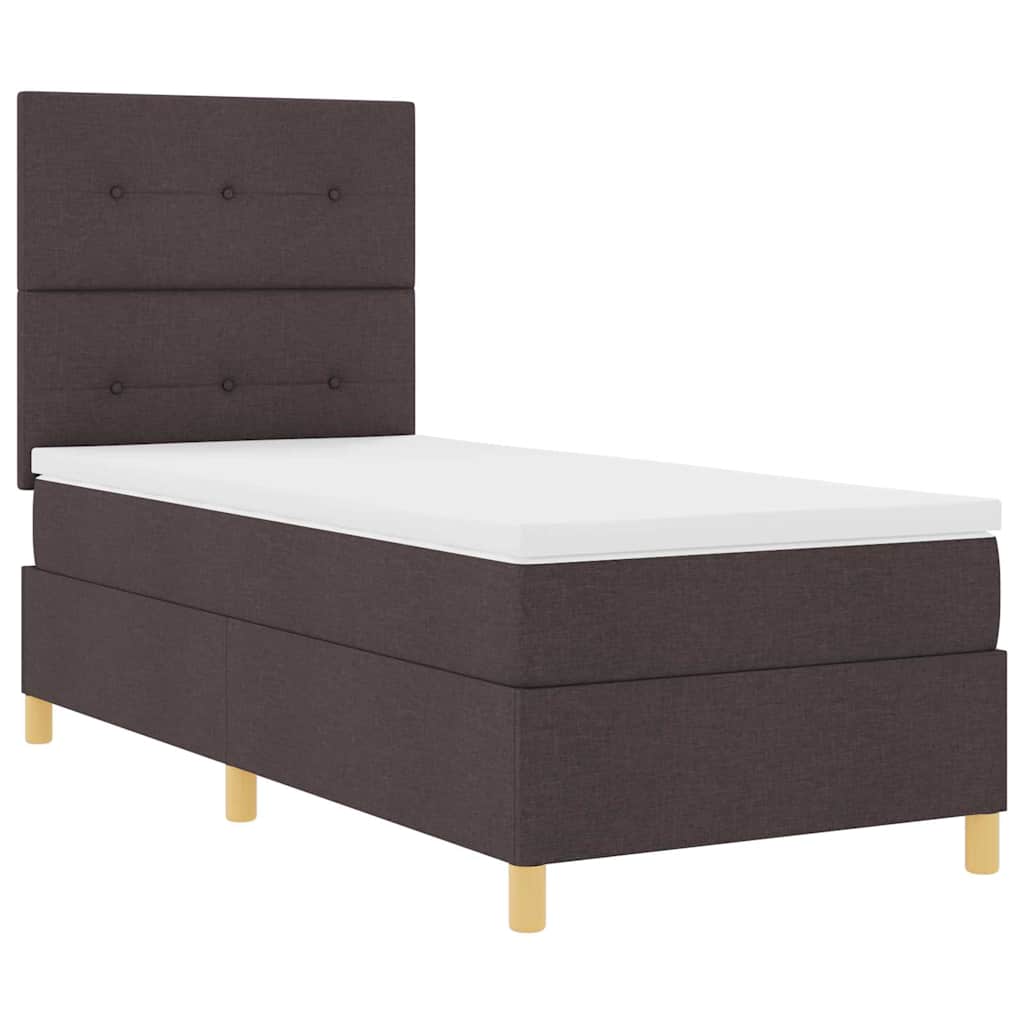 Boxspringbett mit Matratze Dunkelbraun 80 x 200 cm Stoff