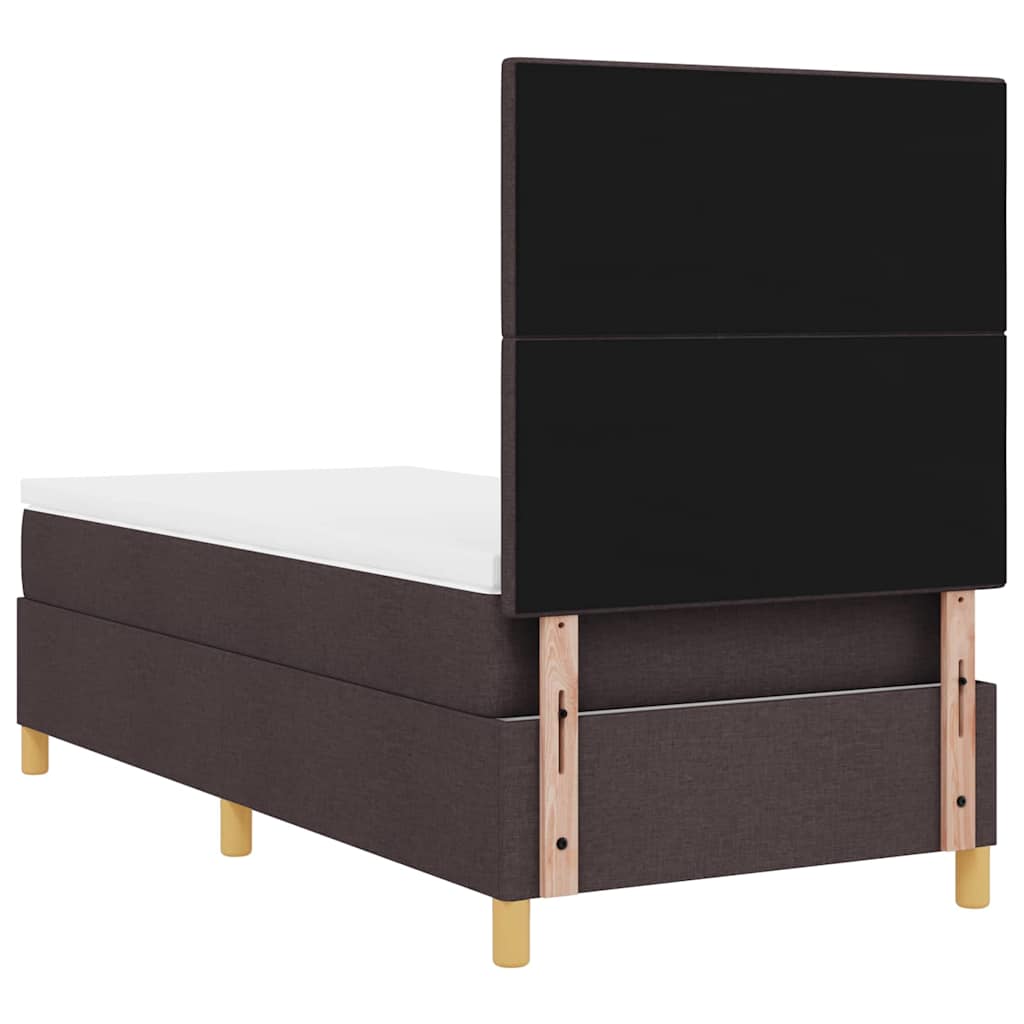 Boxspringbett mit Matratze Dunkelbraun 80 x 200 cm Stoff