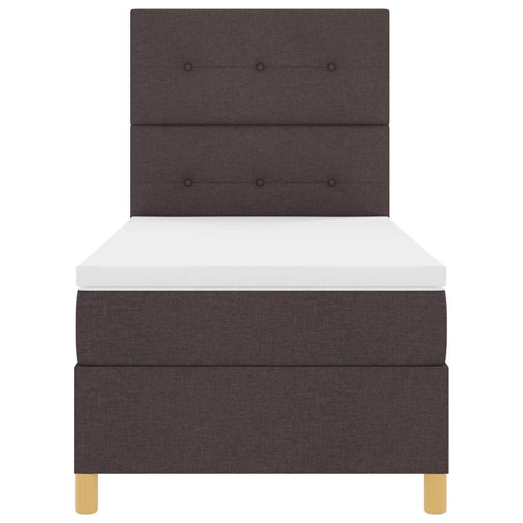 Boxspringbett mit Matratze Dunkelbraun 80 x 200 cm Stoff