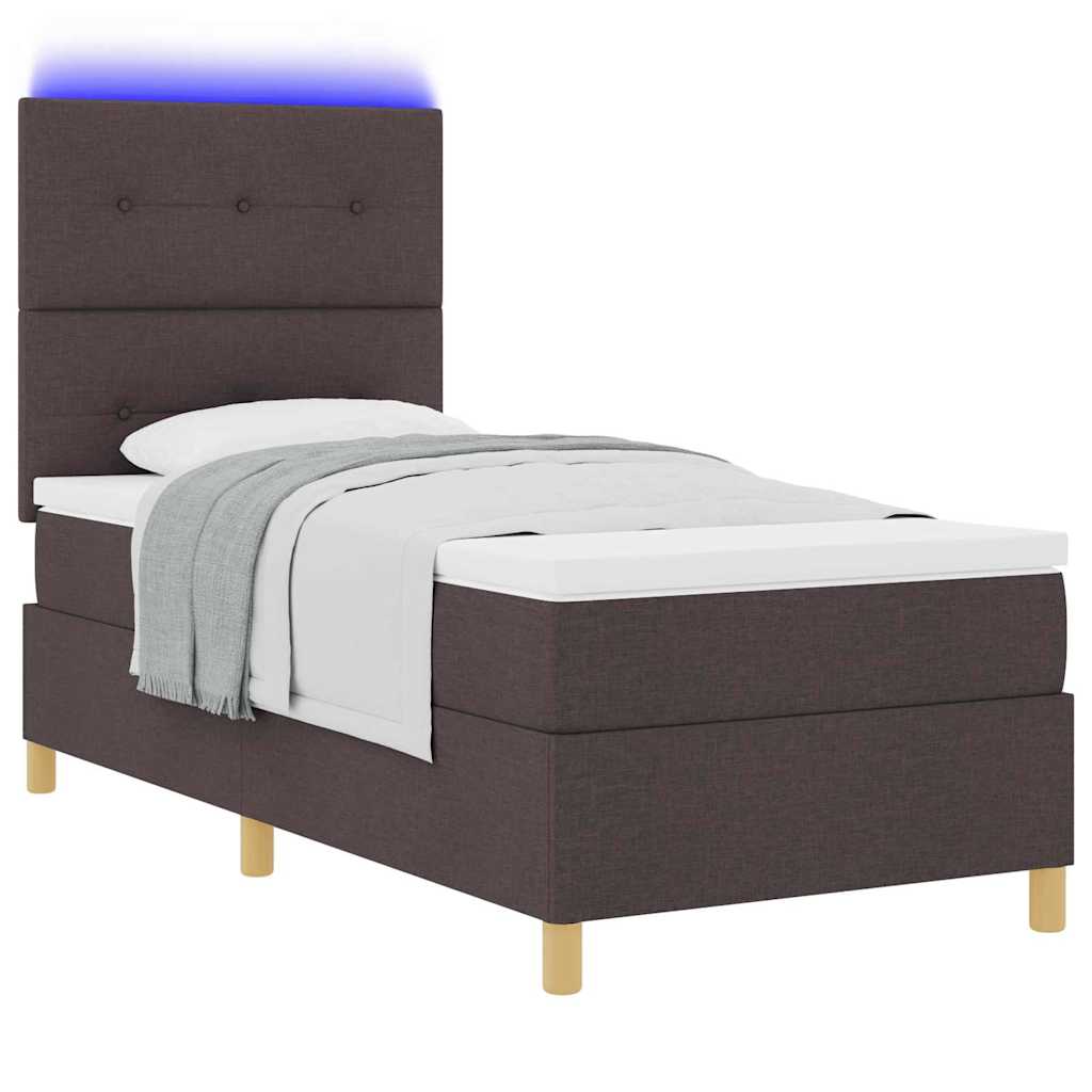 Boxspringbett mit Matratze Dunkelbraun 80 x 200 cm Stoff
