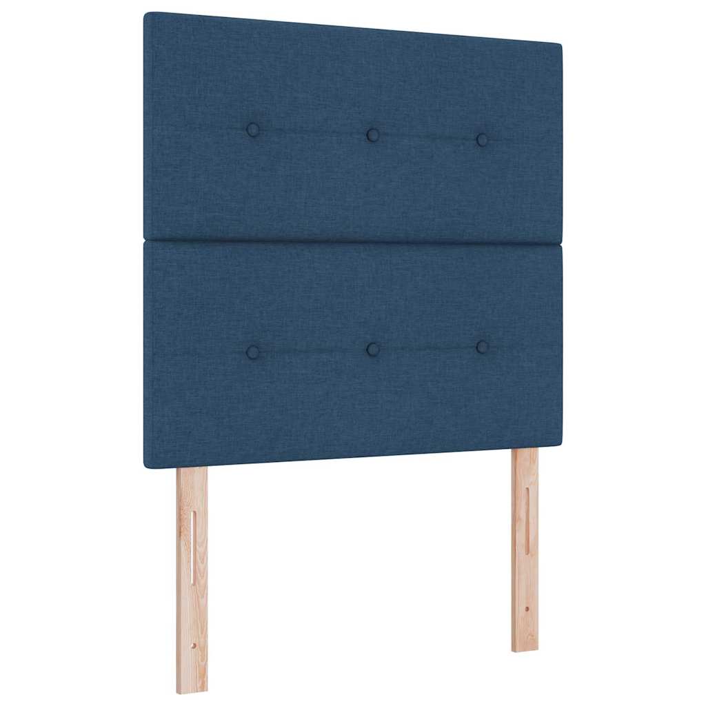 Boxspringbett mit Matratze mit Kopfteil Blau 90 x 200 cm Stoff
