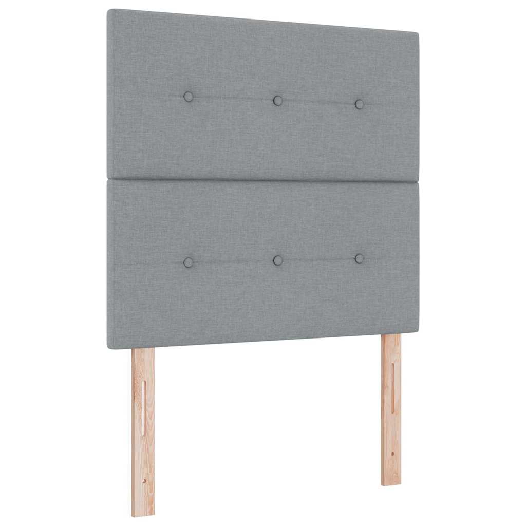Boxspringbett mit Matratze Hellgrau 100 x 200 cm Stoff