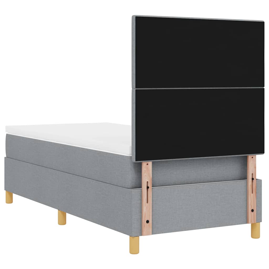 Boxspringbett mit Matratze Hellgrau 100 x 200 cm Stoff