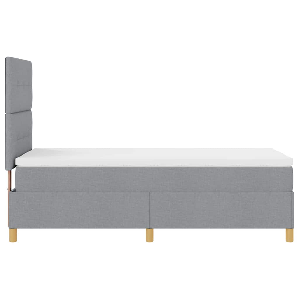 Boxspringbett mit Matratze Hellgrau 100 x 200 cm Stoff