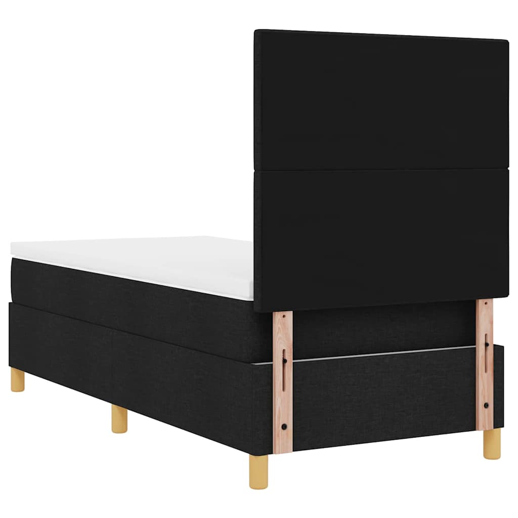 Boxspringbett mit Matratze Schwarz 100 x 200 cm Stoff
