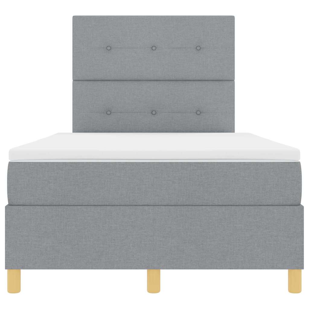Boxspringbett mit Matratze Hellgrau 120 x 190 cm Stoff