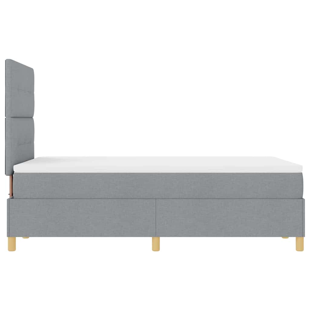Boxspringbett mit Matratze Hellgrau 120 x 190 cm Stoff