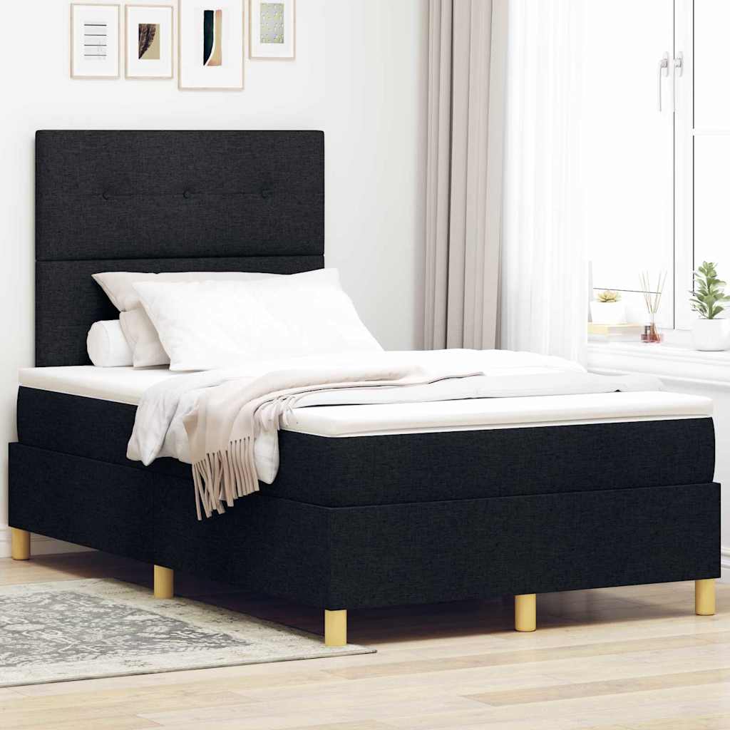 Boxspringbett mit Matratze Schwarz 120 x 190 cm Stoff