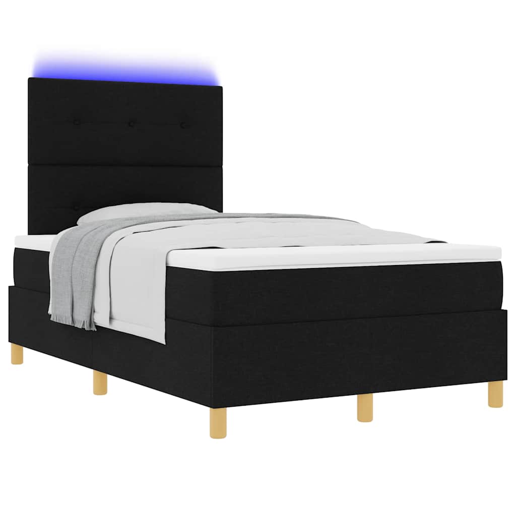 Boxspringbett mit Matratze Schwarz 120 x 190 cm Stoff