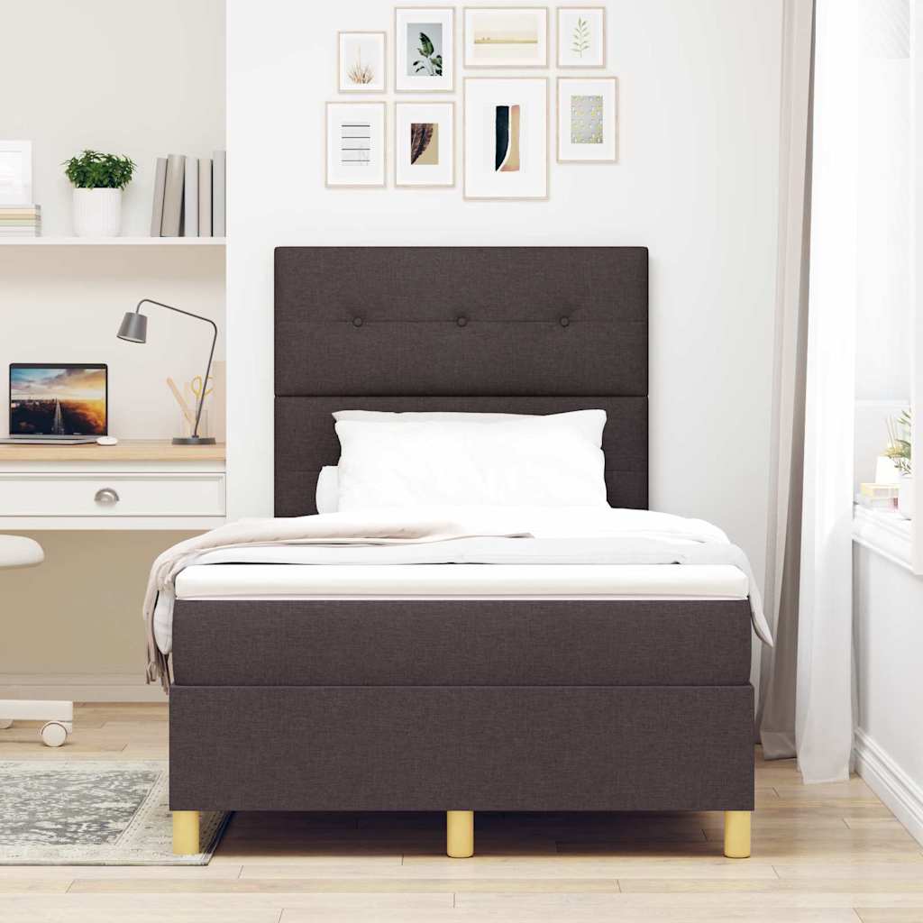 Boxspringbett mit Matratze Dunkelbraun 120 x 190 cm Stoff
