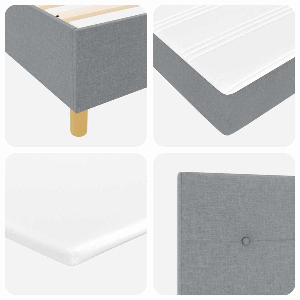 Boxspringbett mit Matratze Hellgrau 120 x 200 cm Stoff