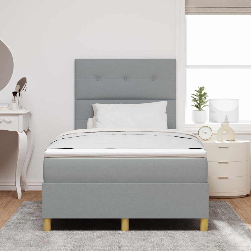 Boxspringbett mit Matratze Hellgrau 120 x 200 cm Stoff