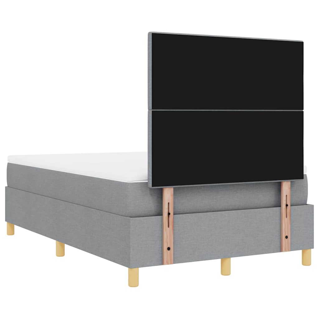 Boxspringbett mit Matratze Hellgrau 120 x 200 cm Stoff