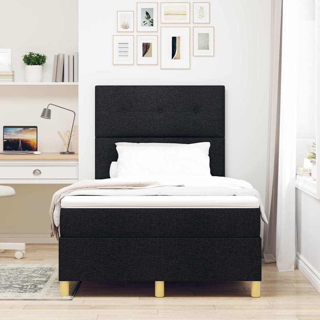 Boxspringbett mit Matratze Schwarz 120 x 200 cm Stoff