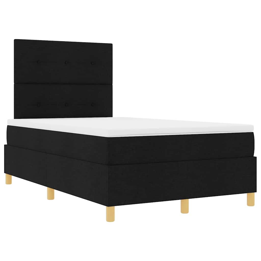 Boxspringbett mit Matratze Schwarz 120 x 200 cm Stoff
