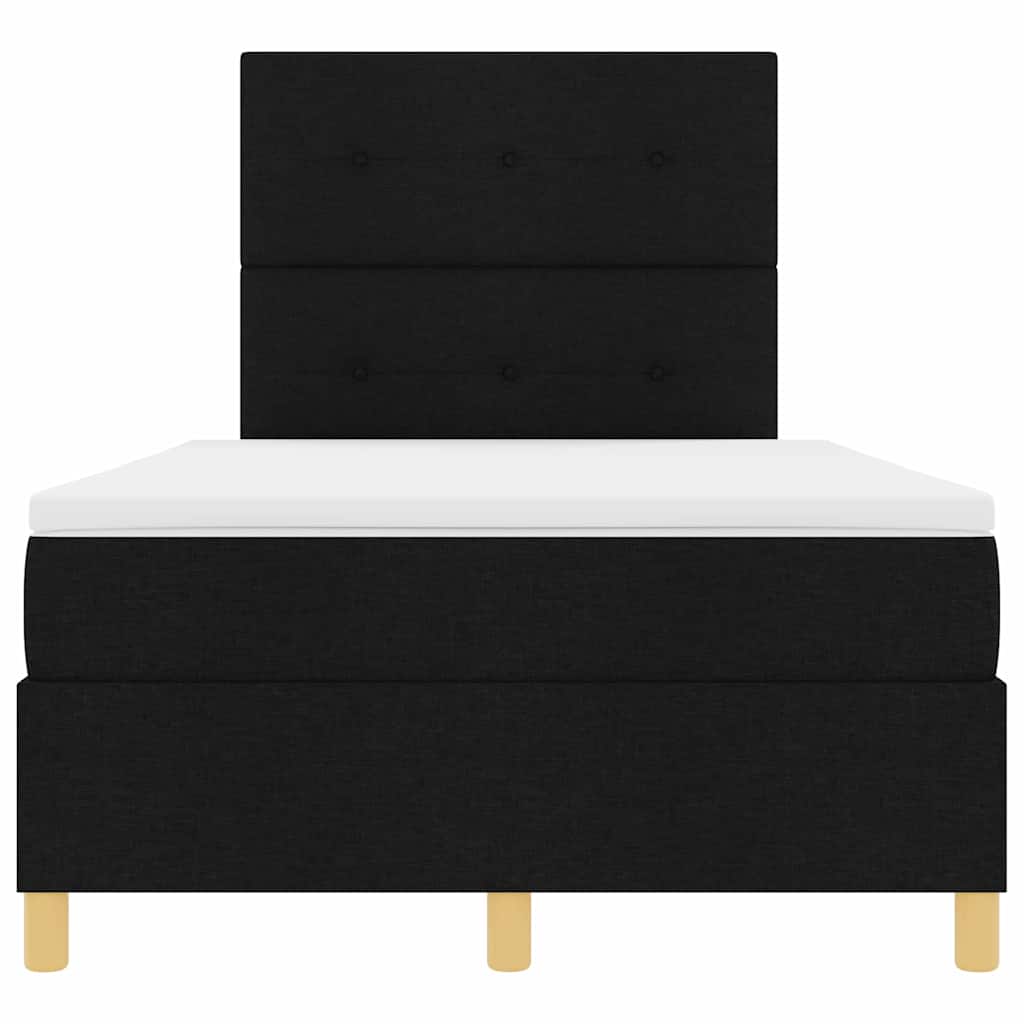 Boxspringbett mit Matratze Schwarz 120 x 200 cm Stoff