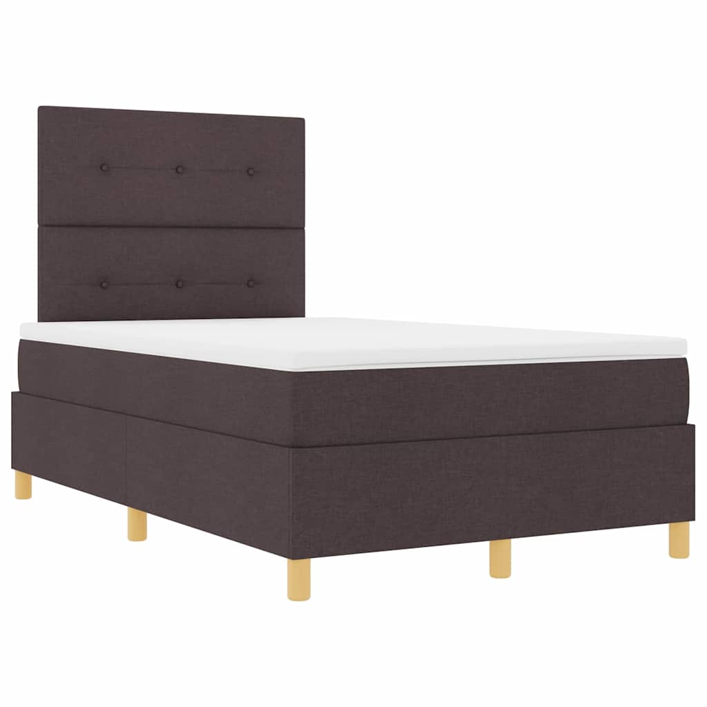 Boxspringbett mit Matratze Dunkelbraun 120 x 200 cm Stoff