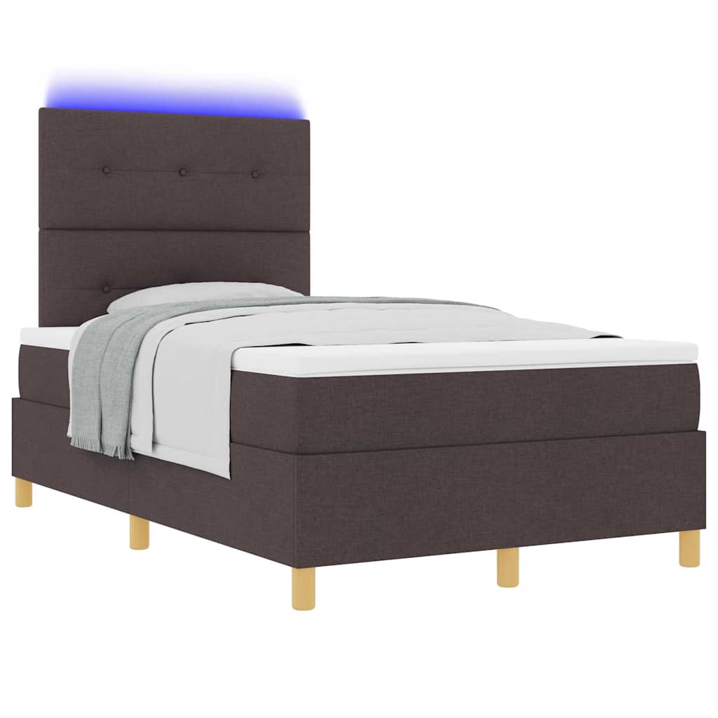 Boxspringbett mit Matratze Dunkelbraun 120 x 200 cm Stoff