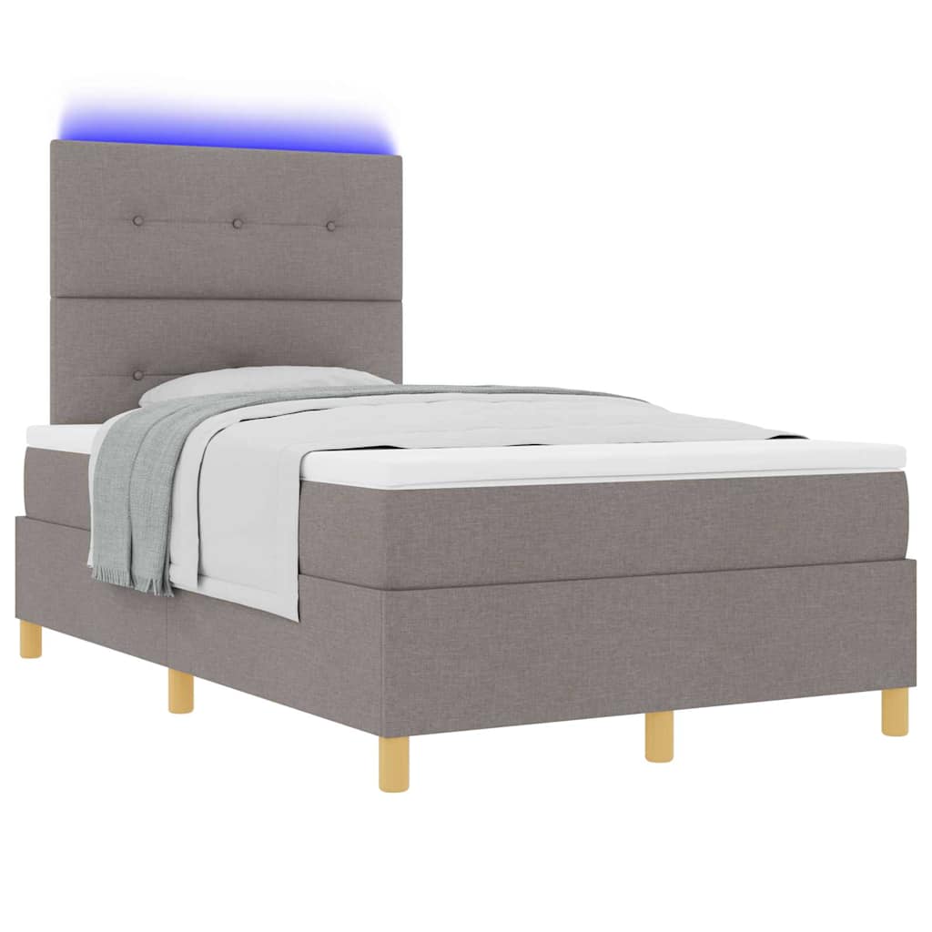 Boxspringbett mit Matratze Taupe 120 x 200 cm Stoff