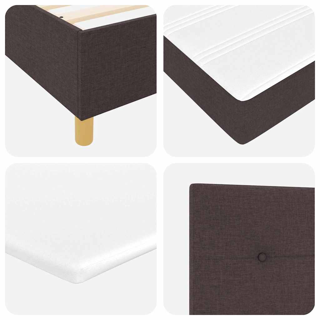 Boxspringbett mit Matratze Dunkelbraun 180 x 200 cm Stoff