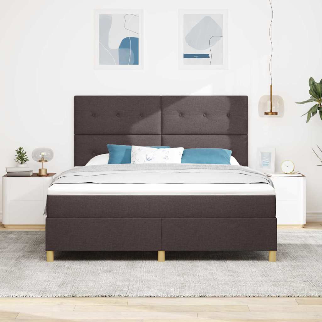 Boxspringbett mit Matratze Dunkelbraun 180 x 200 cm Stoff