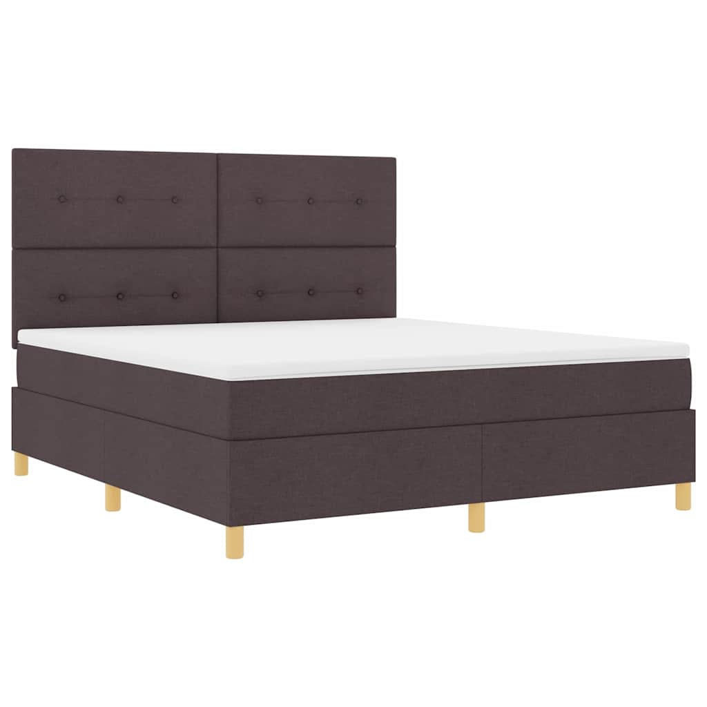 Boxspringbett mit Matratze Dunkelbraun 180 x 200 cm Stoff