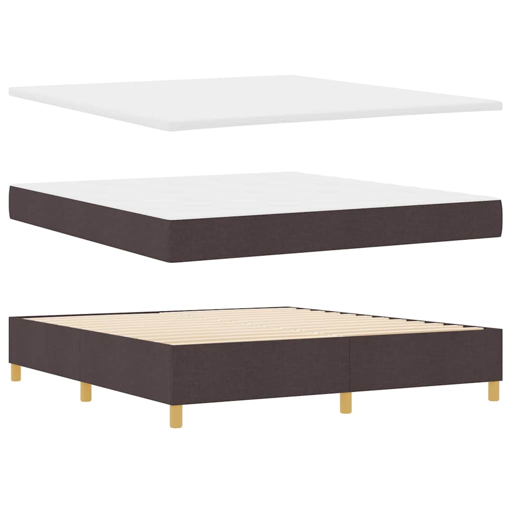 Boxspringbett mit Matratze Dunkelbraun 180 x 200 cm Stoff