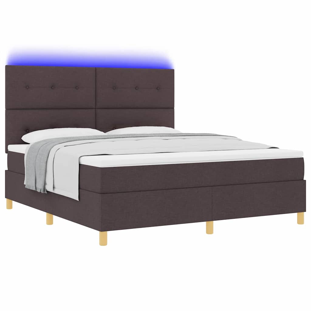 Boxspringbett mit Matratze Dunkelbraun 180 x 200 cm Stoff