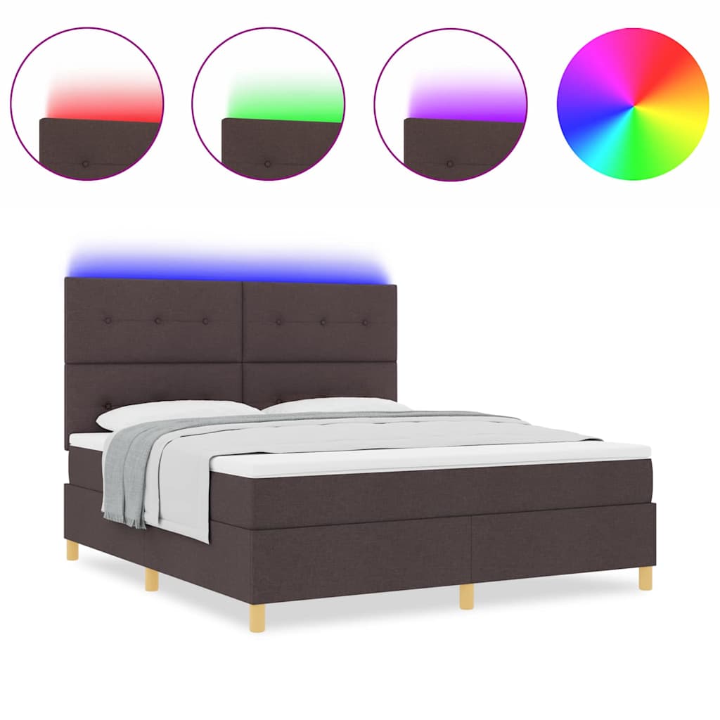 Boxspringbett mit Matratze Dunkelbraun 180 x 200 cm Stoff