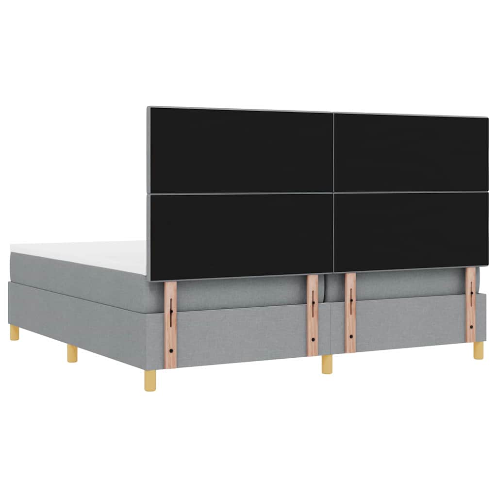 Boxspringbett mit Matratze Hellgrau 200 x 200 cm Stoff