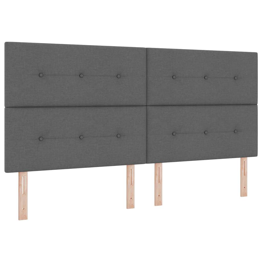 Boxspringbett mit Matratze Dunkelgrau 200 x 200 cm Stoff