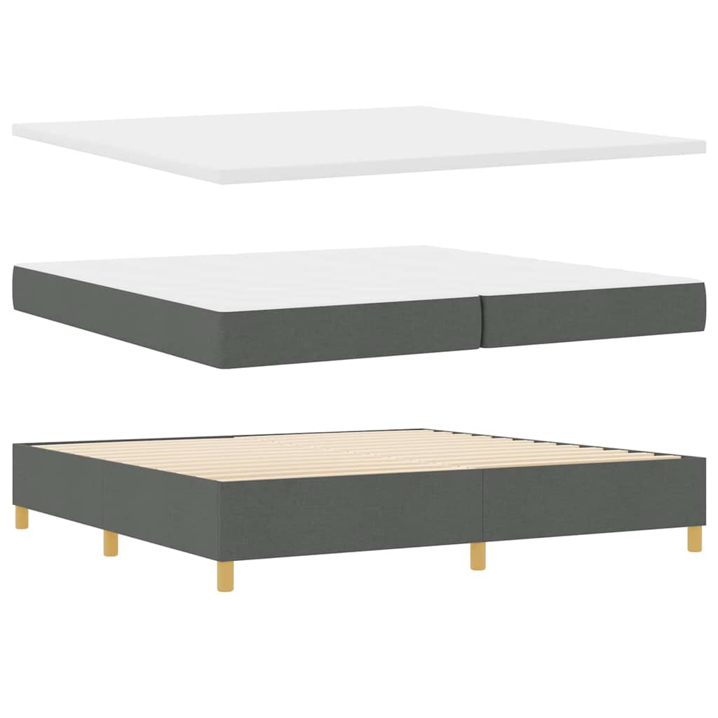 Boxspringbett mit Matratze Dunkelgrau 200 x 200 cm Stoff