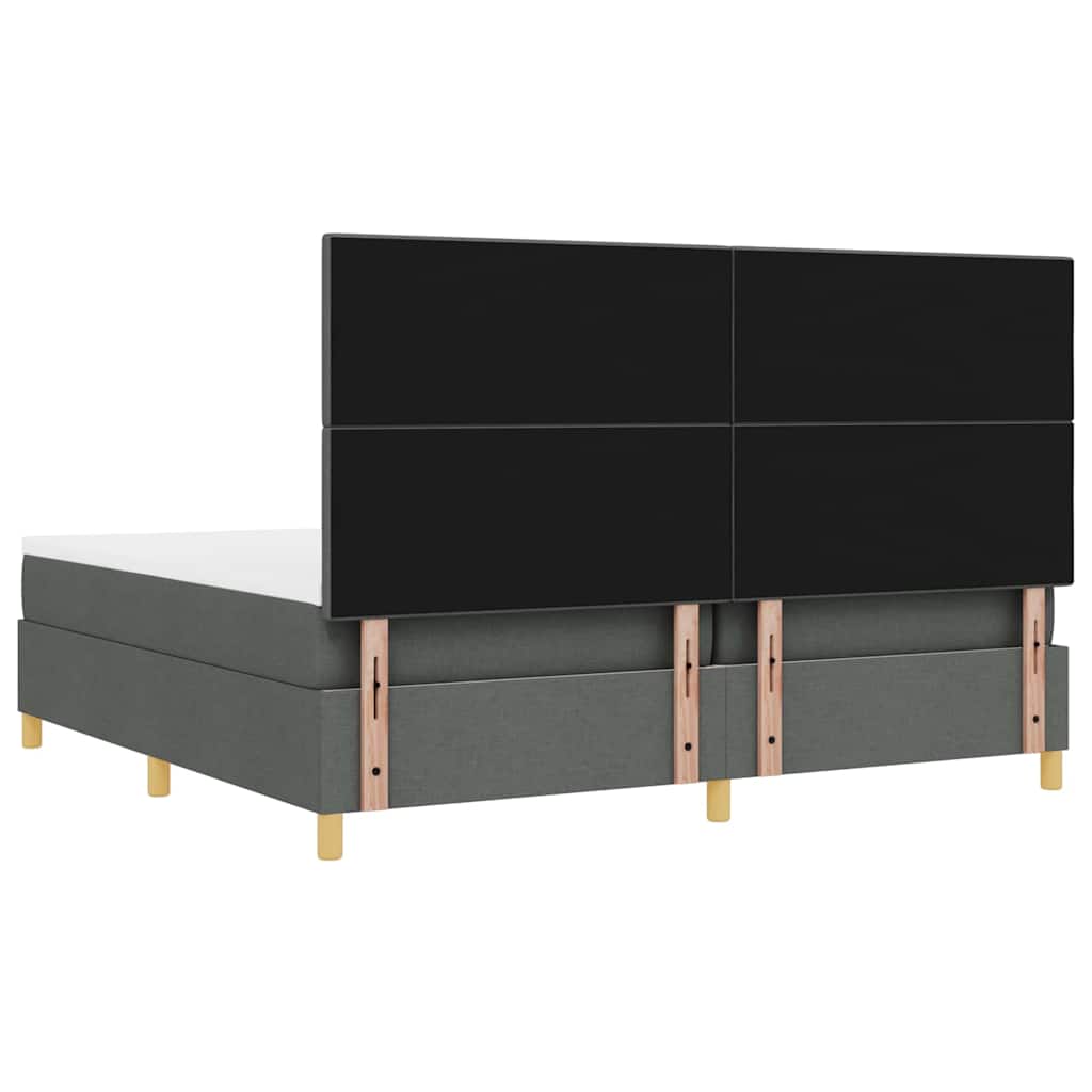 Boxspringbett mit Matratze Dunkelgrau 200 x 200 cm Stoff