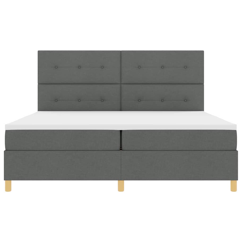 Boxspringbett mit Matratze Dunkelgrau 200 x 200 cm Stoff