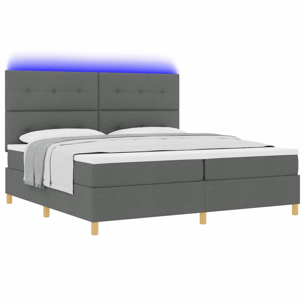 Boxspringbett mit Matratze Dunkelgrau 200 x 200 cm Stoff