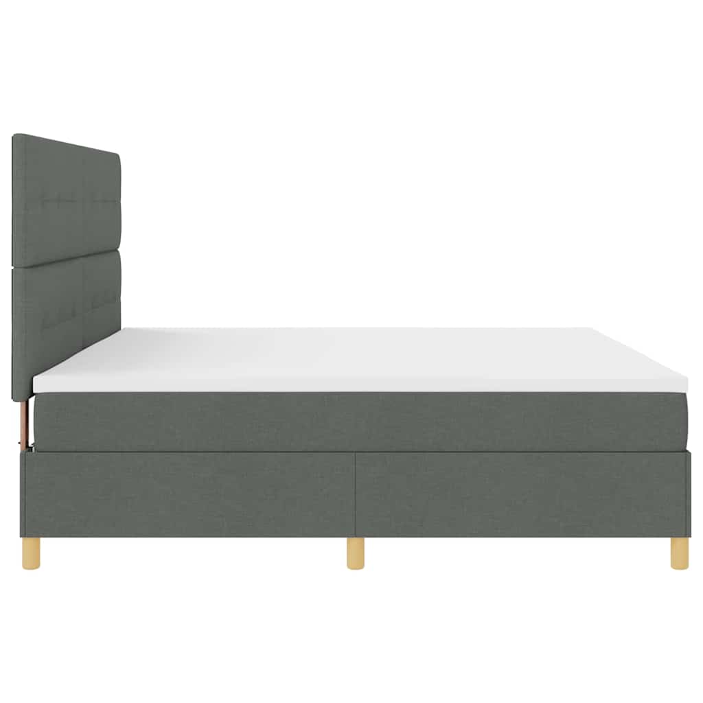 Boxspringbett mit Matratze Dunkelgrau 200 x 200 cm Stoff