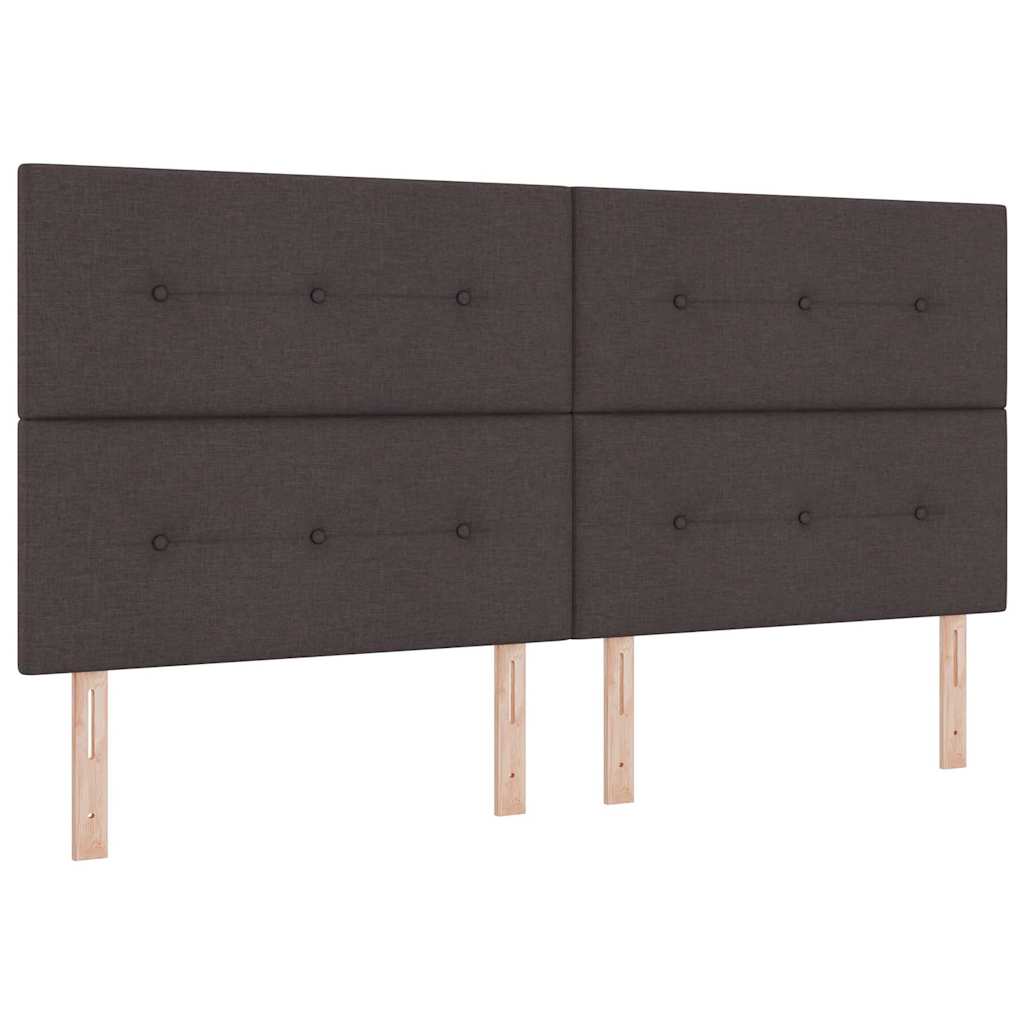 Boxspringbett mit Matratze Dunkelbraun 200 x 200 cm Stoff