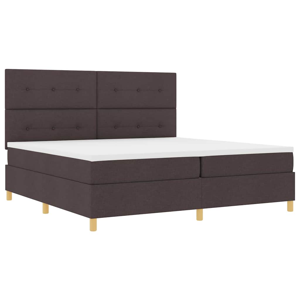 Boxspringbett mit Matratze Dunkelbraun 200 x 200 cm Stoff