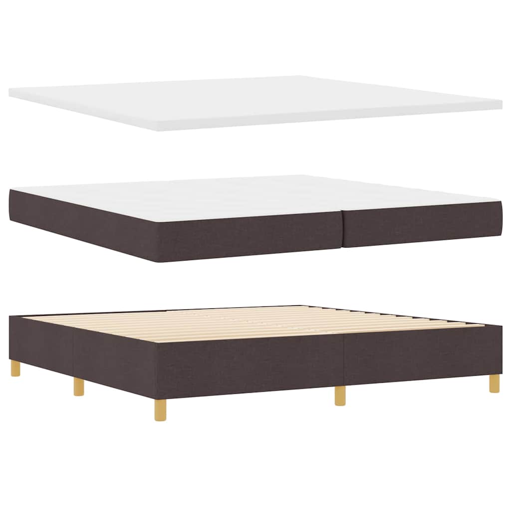 Boxspringbett mit Matratze Dunkelbraun 200 x 200 cm Stoff