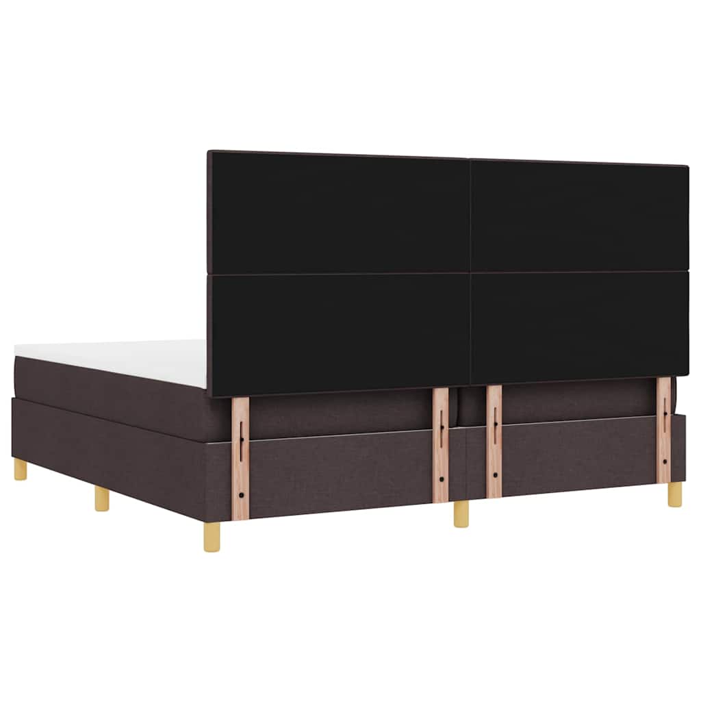 Boxspringbett mit Matratze Dunkelbraun 200 x 200 cm Stoff