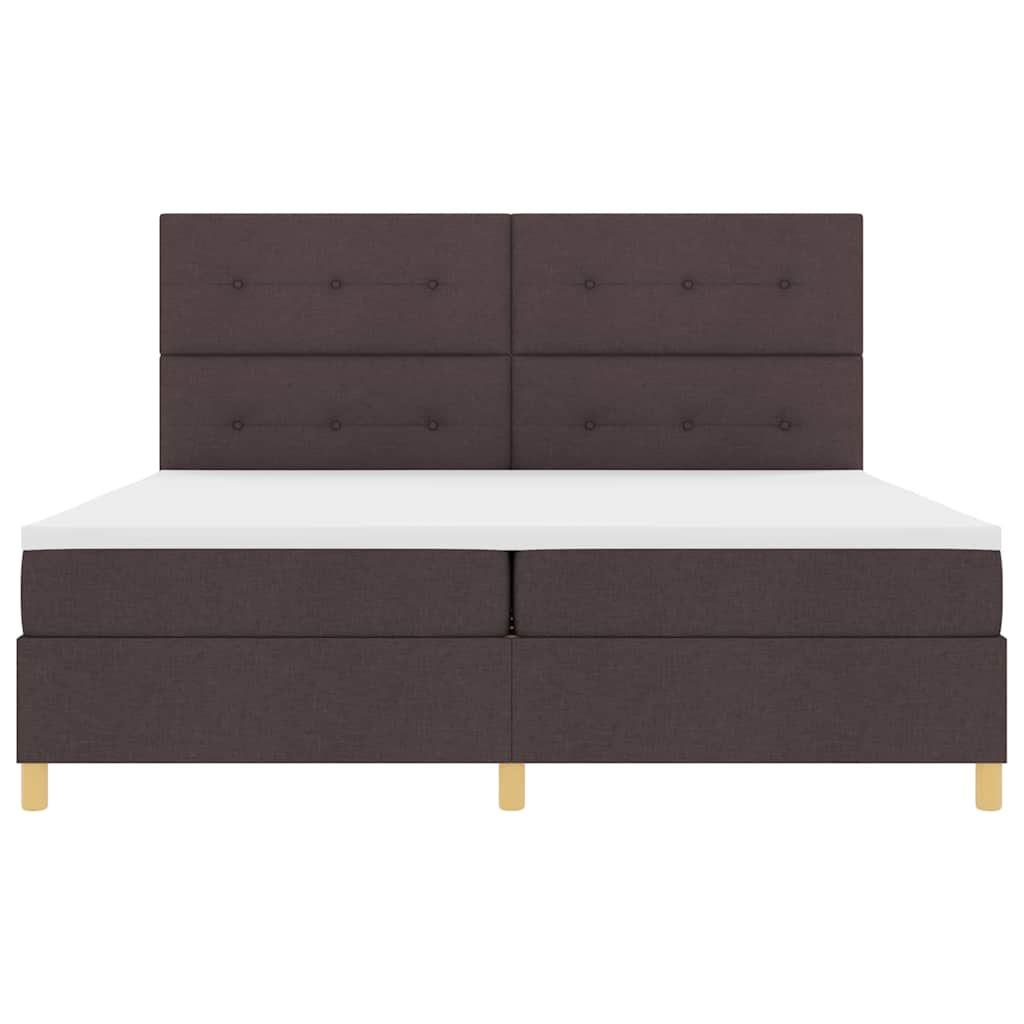 Boxspringbett mit Matratze Dunkelbraun 200 x 200 cm Stoff