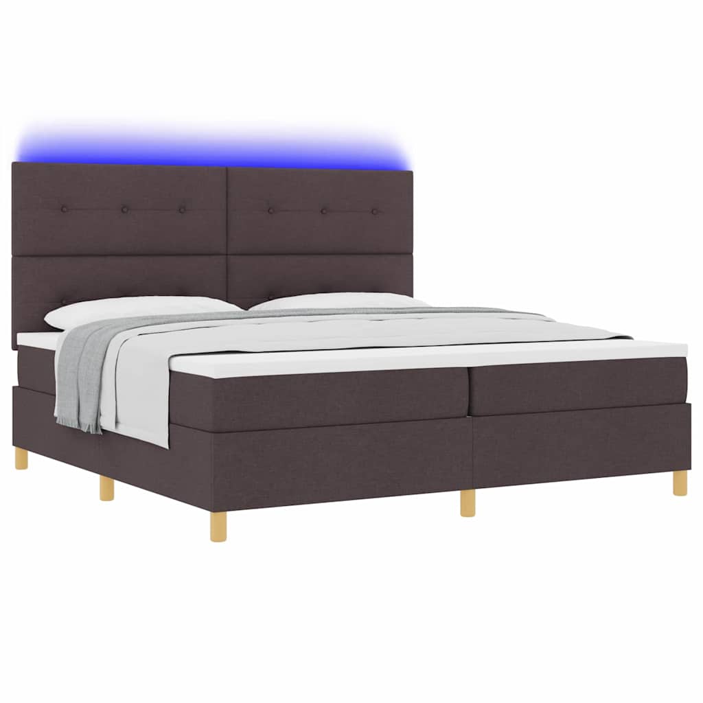 Boxspringbett mit Matratze Dunkelbraun 200 x 200 cm Stoff